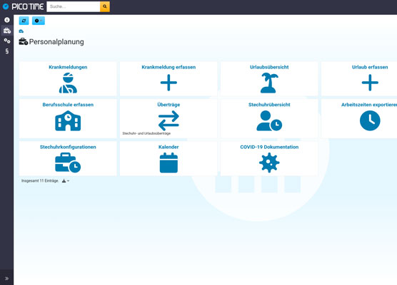 screenshot ERP Zeiterfassung Personalverwaltung Mitarbeiterverwaltung